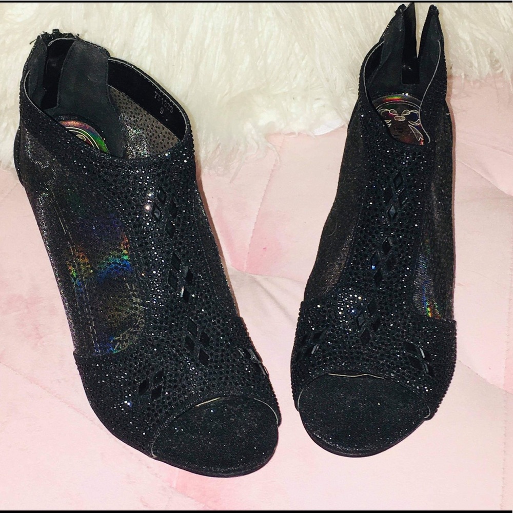 Formal Bling Open Toe Heels. Size 9M.